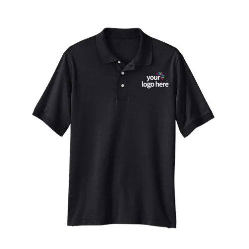 Short Sleeve Cotton Polo T-Shirt Black